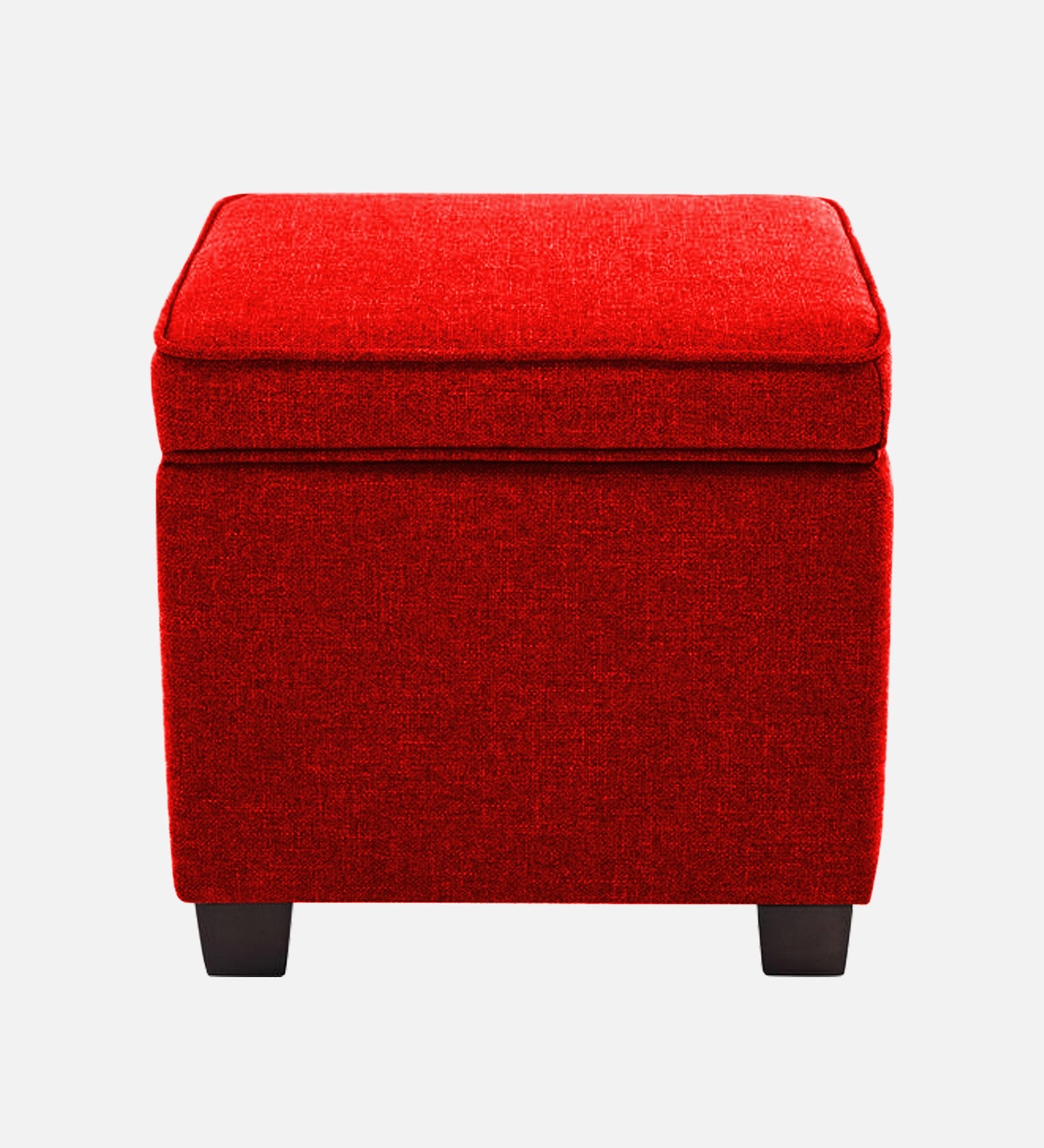 Sudan Fabric Ottoman In Ruby Red Colour With Storage - Febonic Living