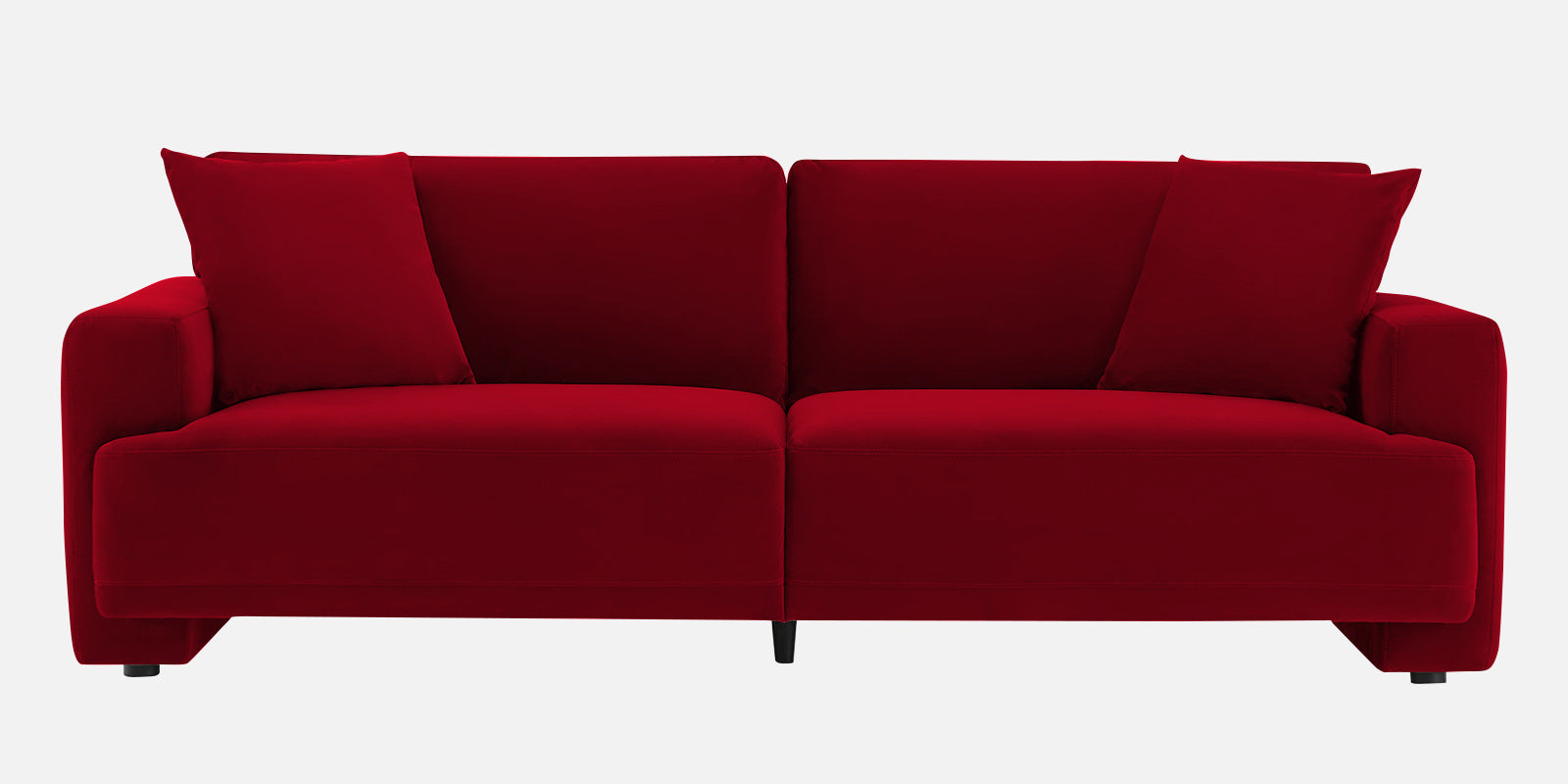 Kosta Velvet 3 Seater Sofa In Cherry red Colour - Febonic Living