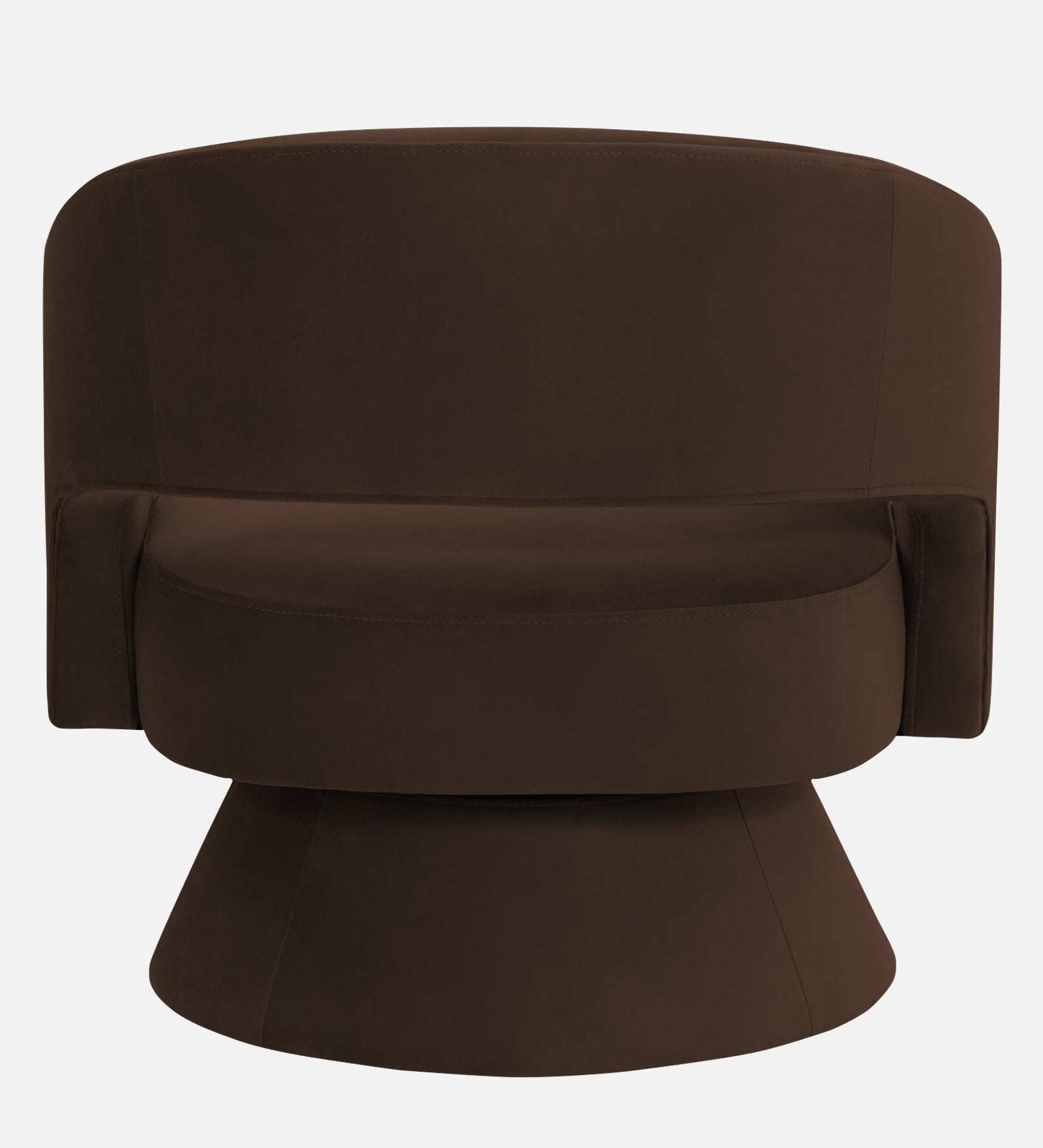 Pendra Velvet Swivel Chair In Cholocate Brown Colour - Febonic Living