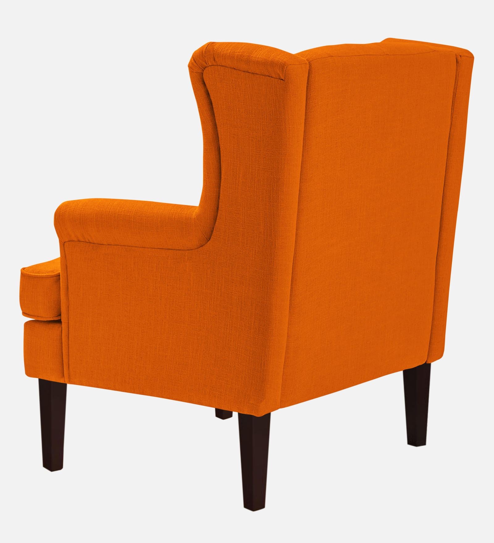 Deyuk Fabric Wing Chair In Vivid Orange Colour - Febonic Living