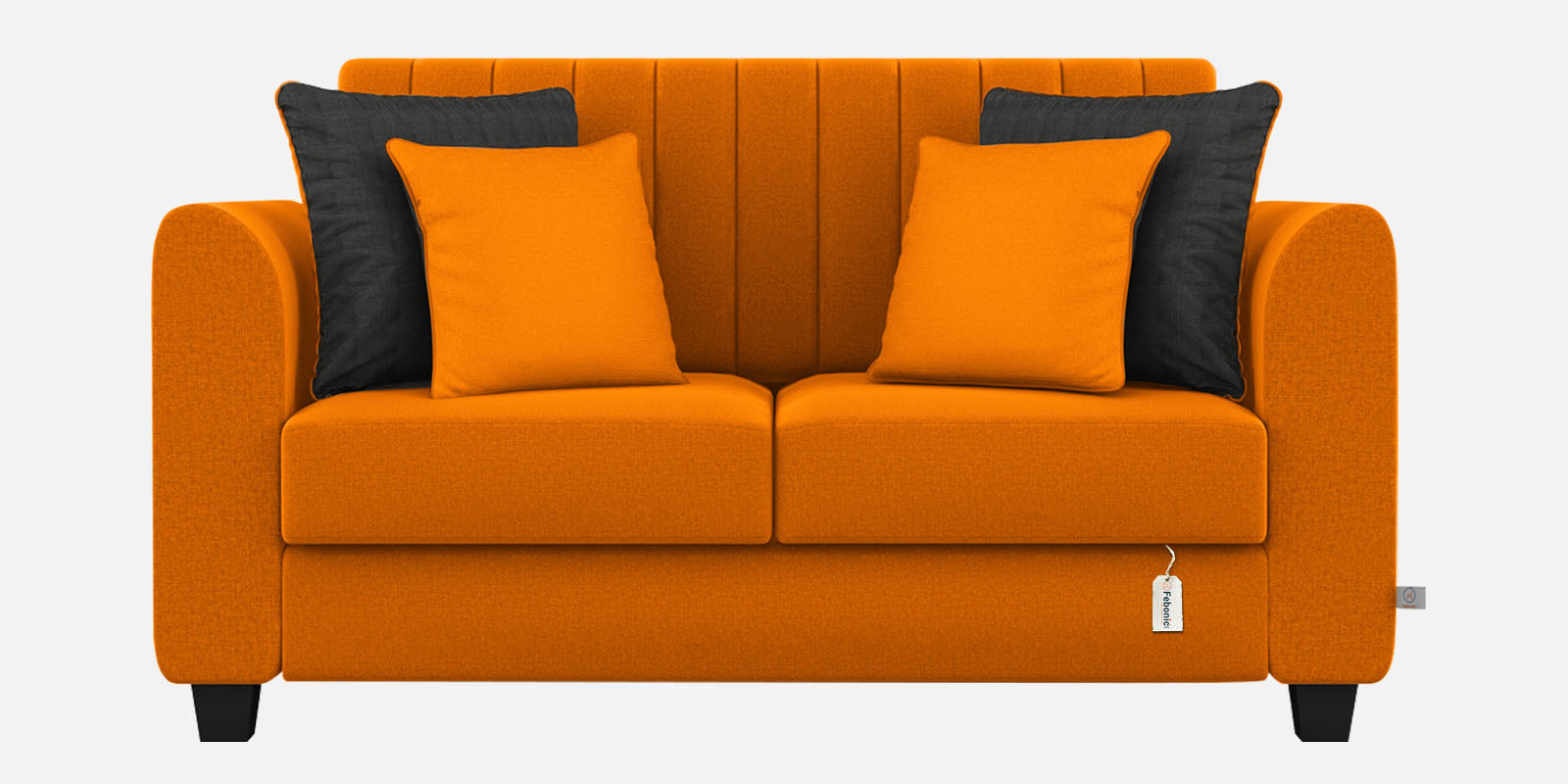 Cosmic Fabric 2 Seater Sofa In Vivid Orange Colour - Febonic Living