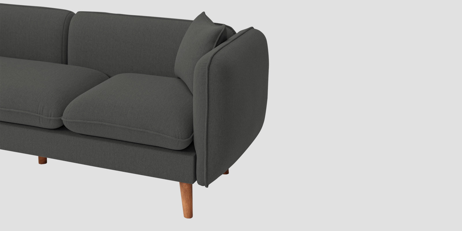 Reva Fabric 3 Seater Sofa In Stone Grey Colour - Febonic Living