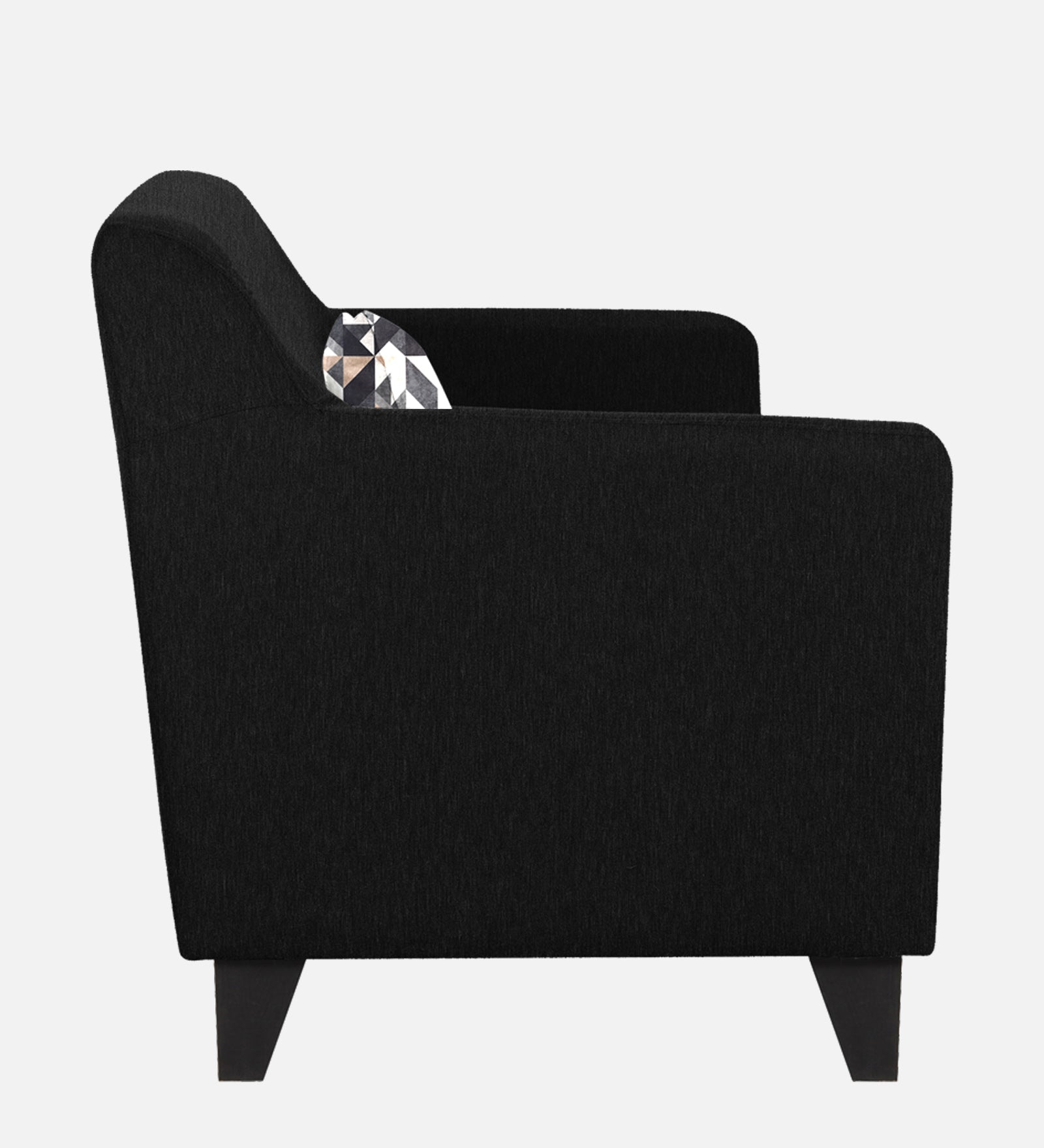 Melaan Fabric 1 Seater Sofa In Zed Black Colour