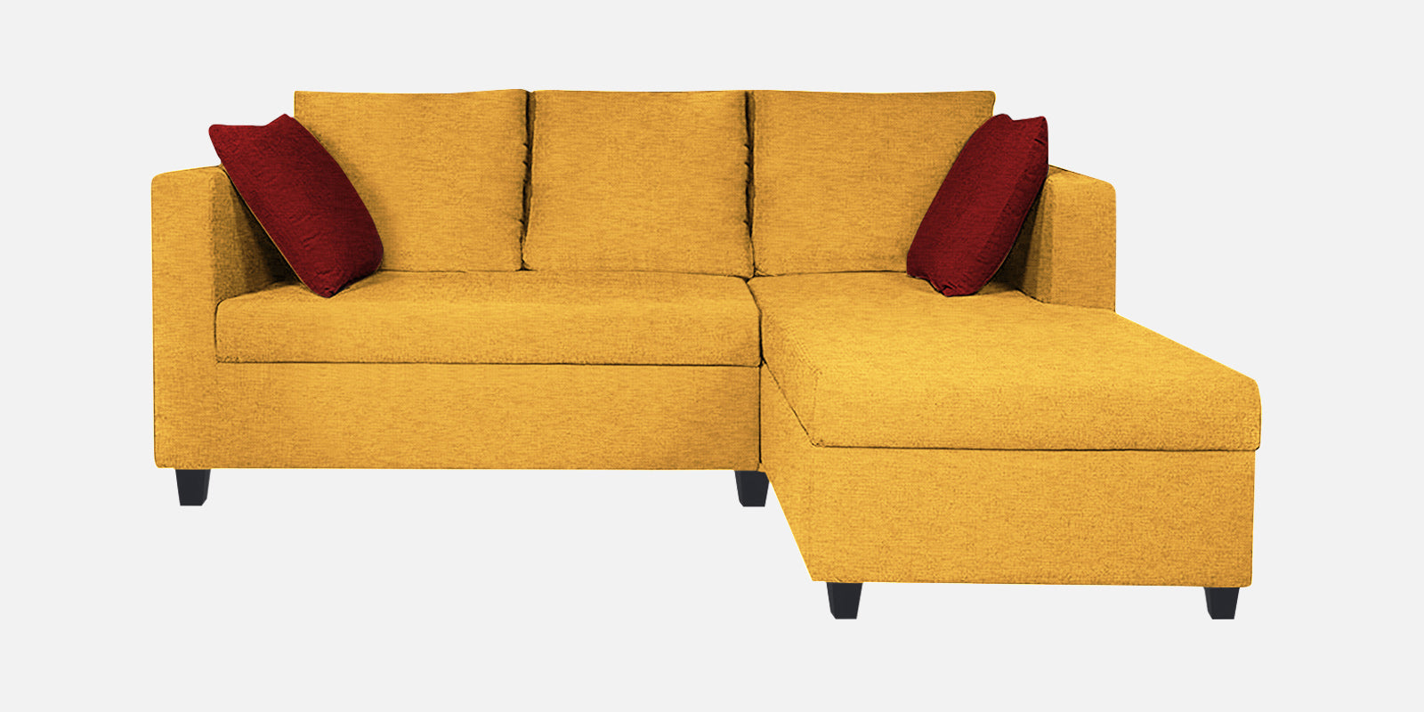 Nebula Fabric LHS Sectional Sofa (2+Lounger) In Bold Yellow Colour - Febonic Living