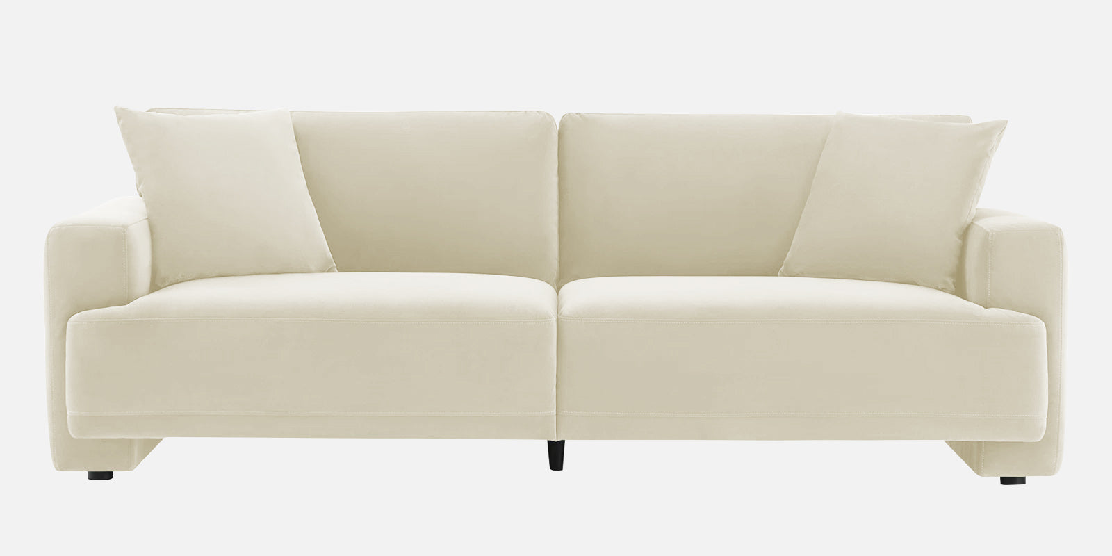 Kosta Velvet 3 Seater Sofa In Warm White Colour - Febonic Living