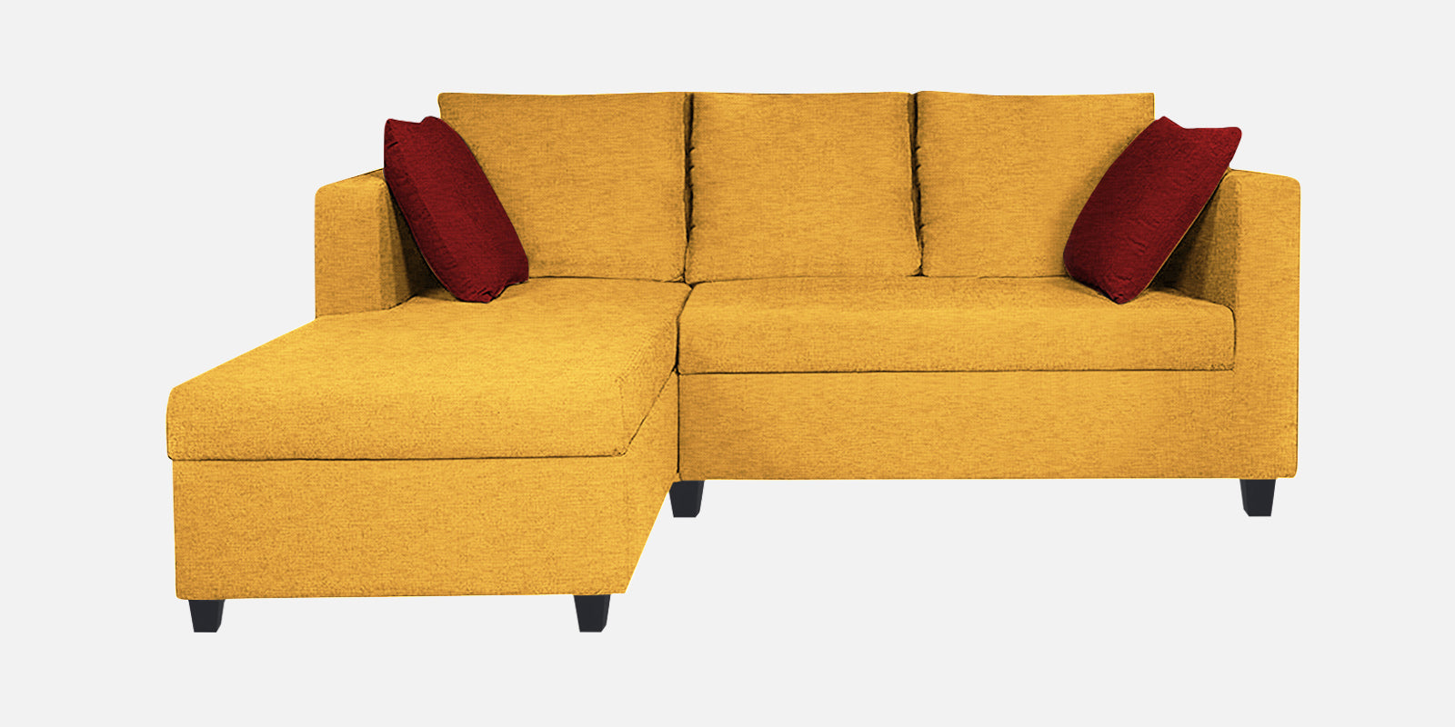 Nebula Fabric RHS Sectional Sofa (2+Lounger) In Bold Yellow Colour - Febonic Living