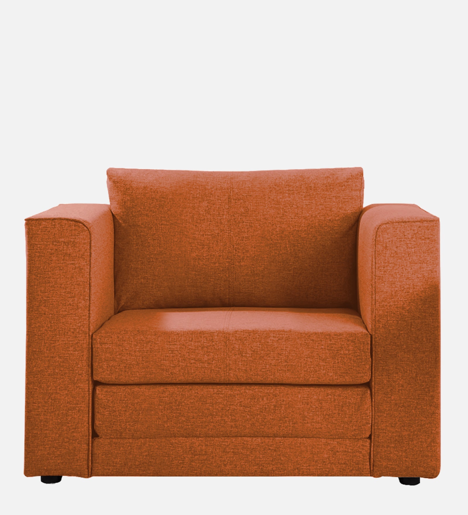 Kenia Fabric 1 Seater Foldable Sofa Cum Bed In Vivid Orange Colour - Febonic Living