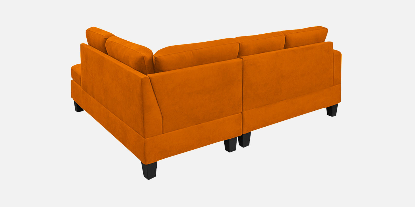 Thomas Fabric LHS Sectional Sofa (2+Lounger) In Vivid Orange Colour - Febonic Living