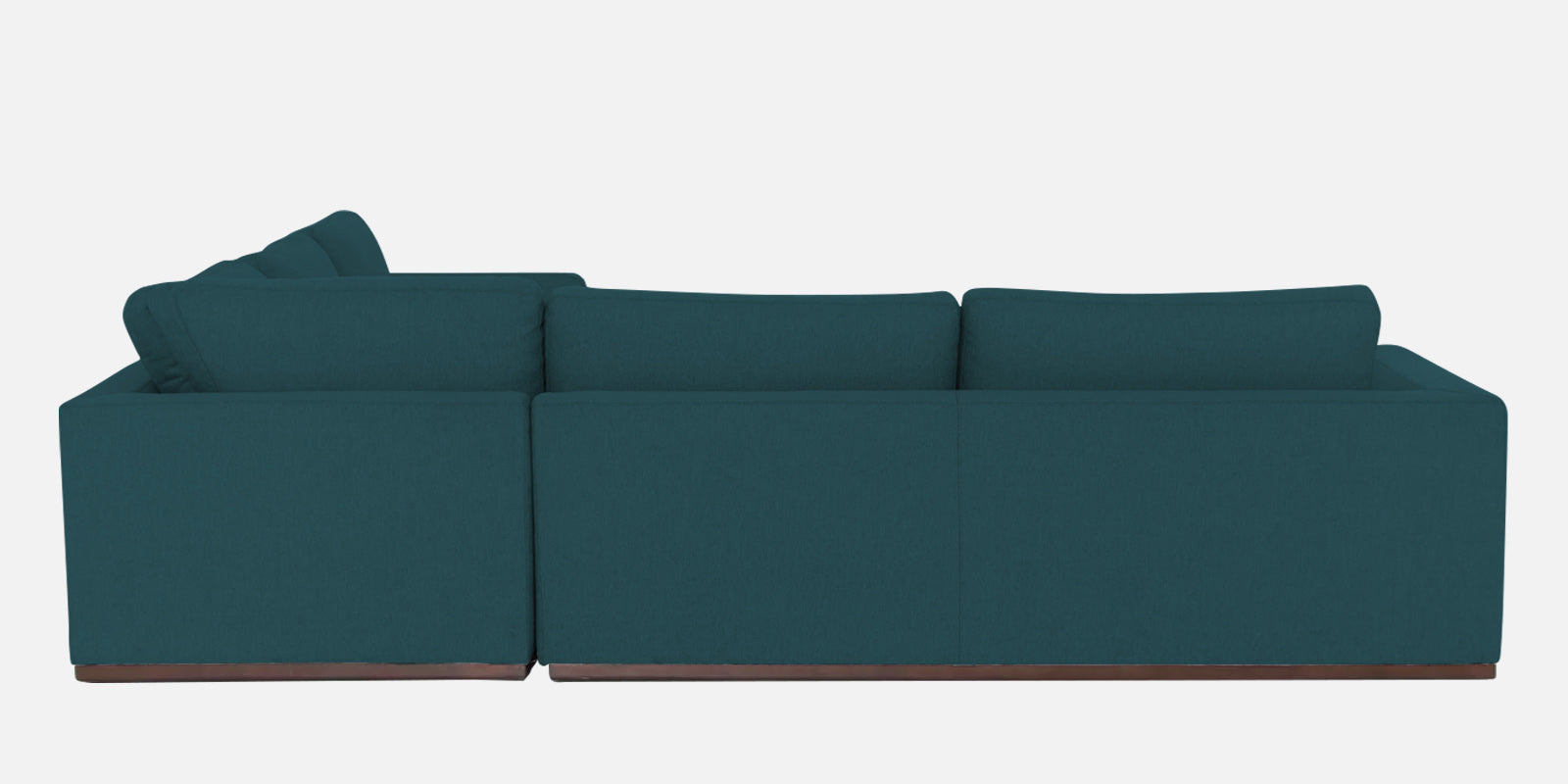 Freedom Velvet 6 Seater LHS Corner Sofa In Arabian Green Colour With Ottoman - Febonic Living