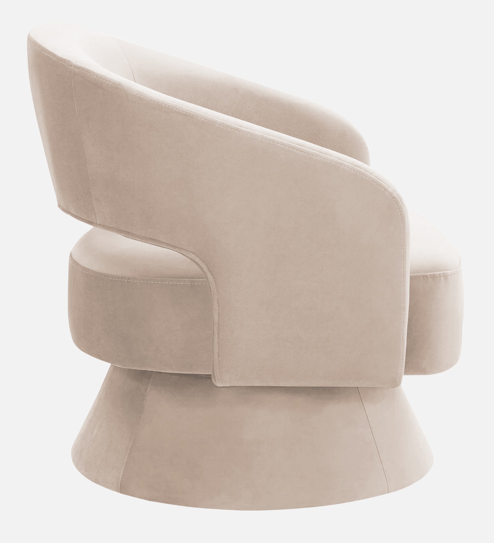 Pendra Velvet Swivel Chair In Camel Beige Colour - Febonic Living