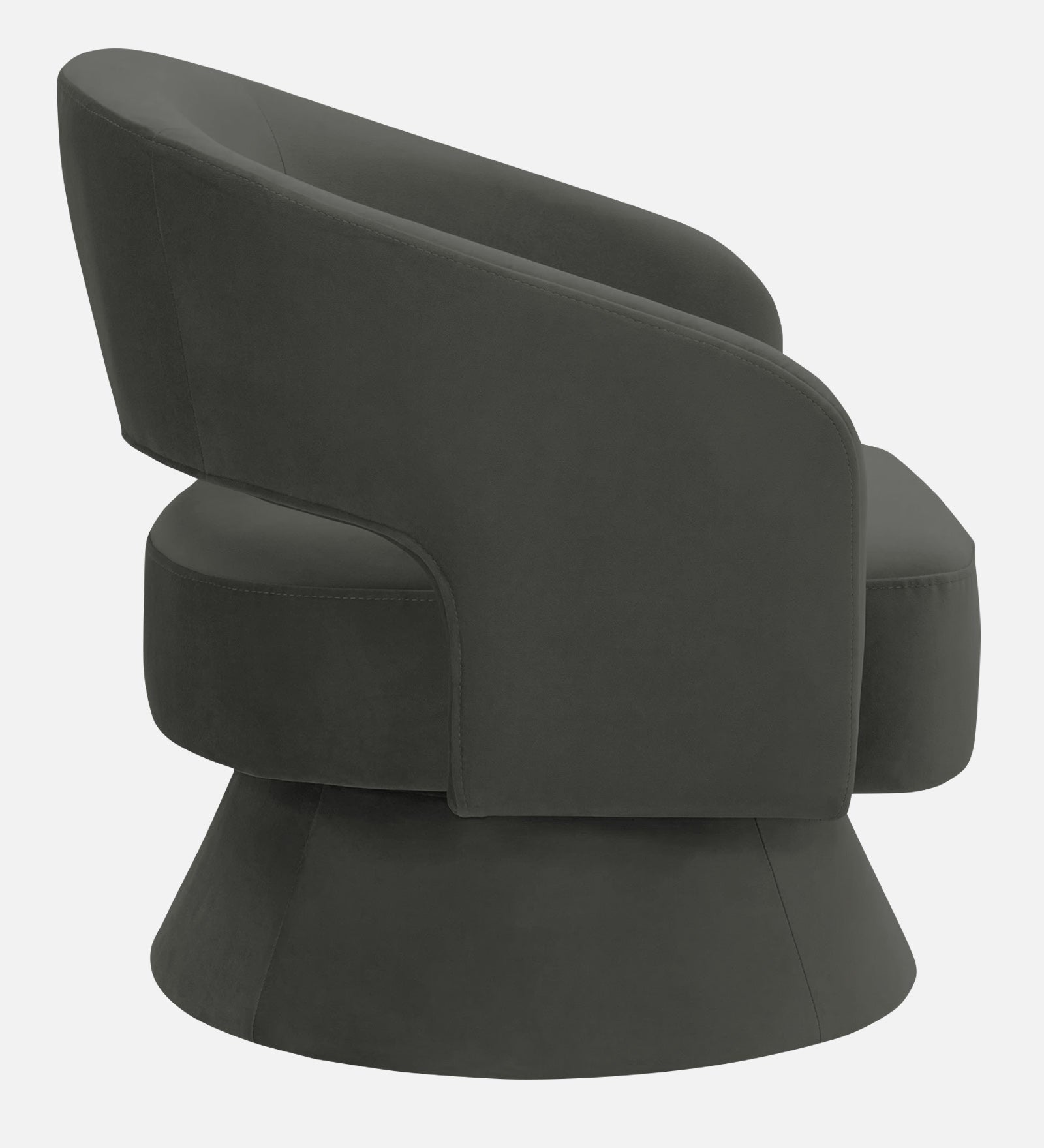Pendra Velvet Swivel Chair In Hory Grey Colour - Febonic Living