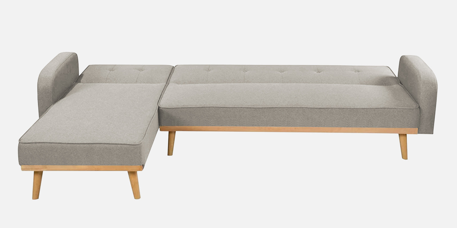 Zuno Fabric RHS Convertible Sofa Cum Bed In Ash Grey Colour - Febonic Living