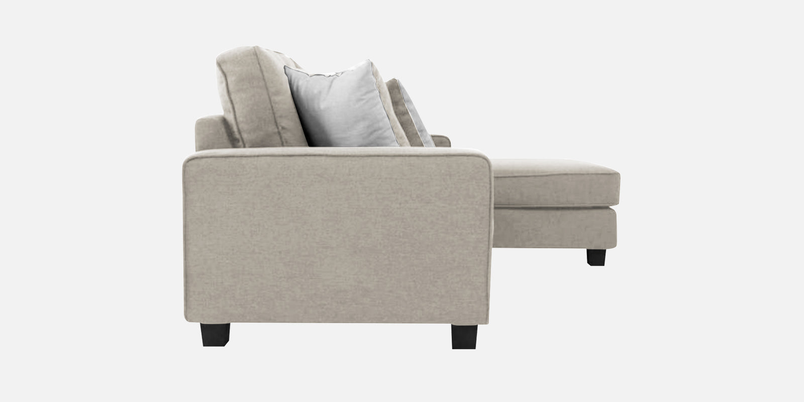 Ladybug Fabric LHS Sectional Sofa (3+Lounger) In Ash Grey Colour - Febonic Living