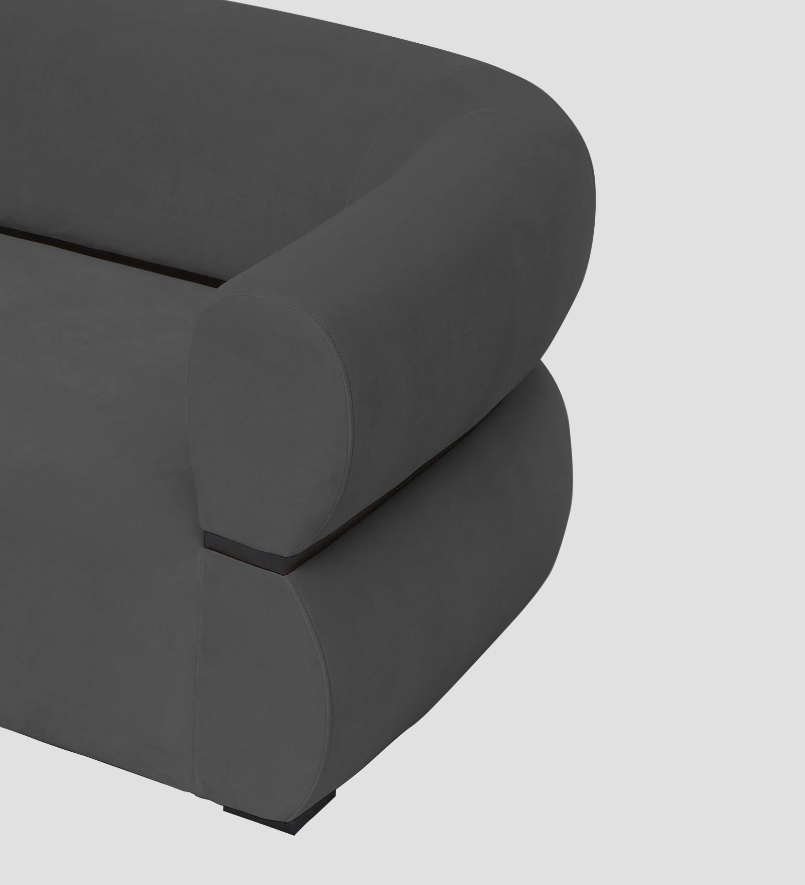 Kula Velvet 1 Seater Sofa In Davy Grey Colour - Febonic Living