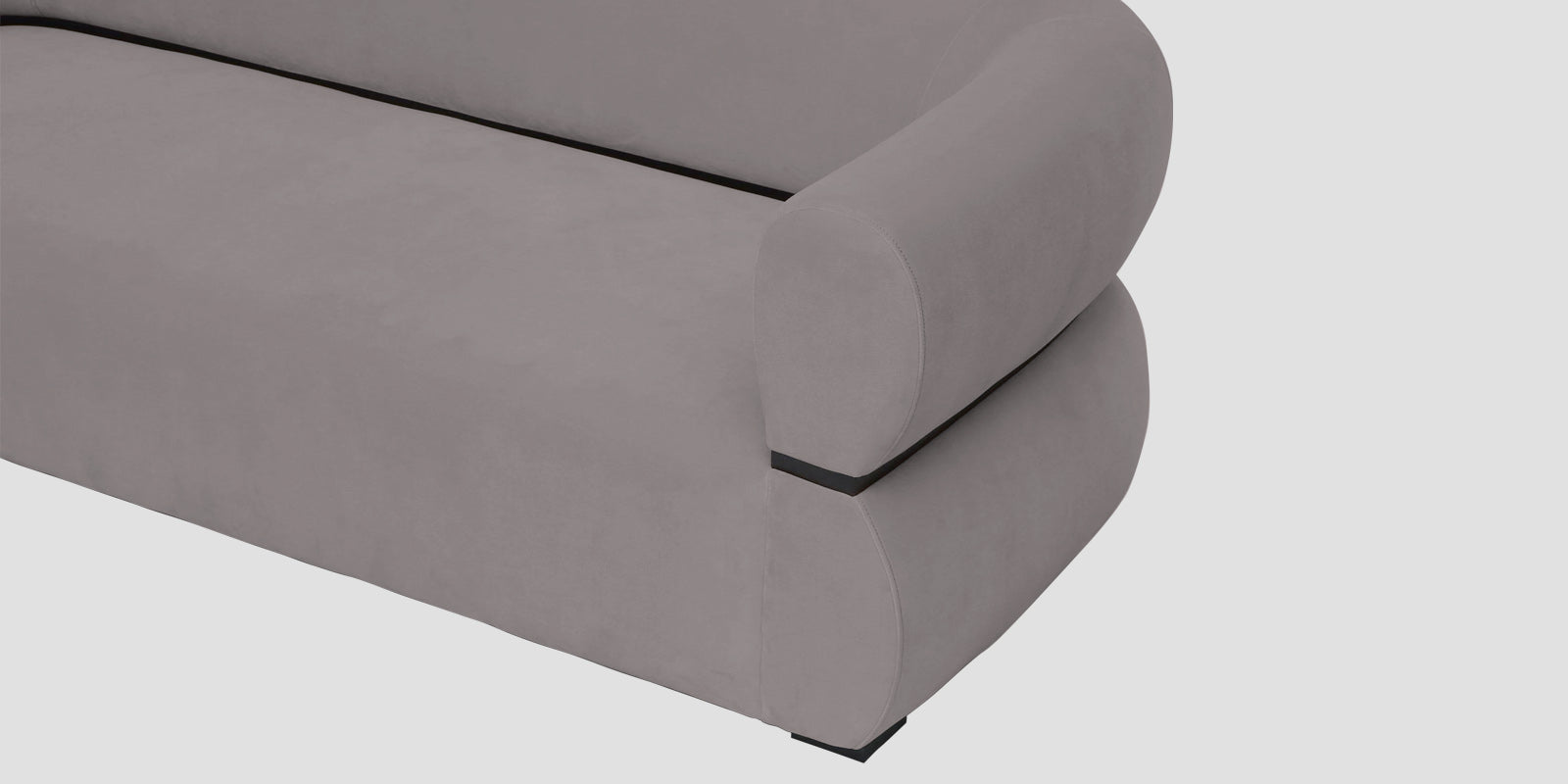 Kula Velvet 3 Seater Sofa In Pearl Grey Colour - Febonic Living