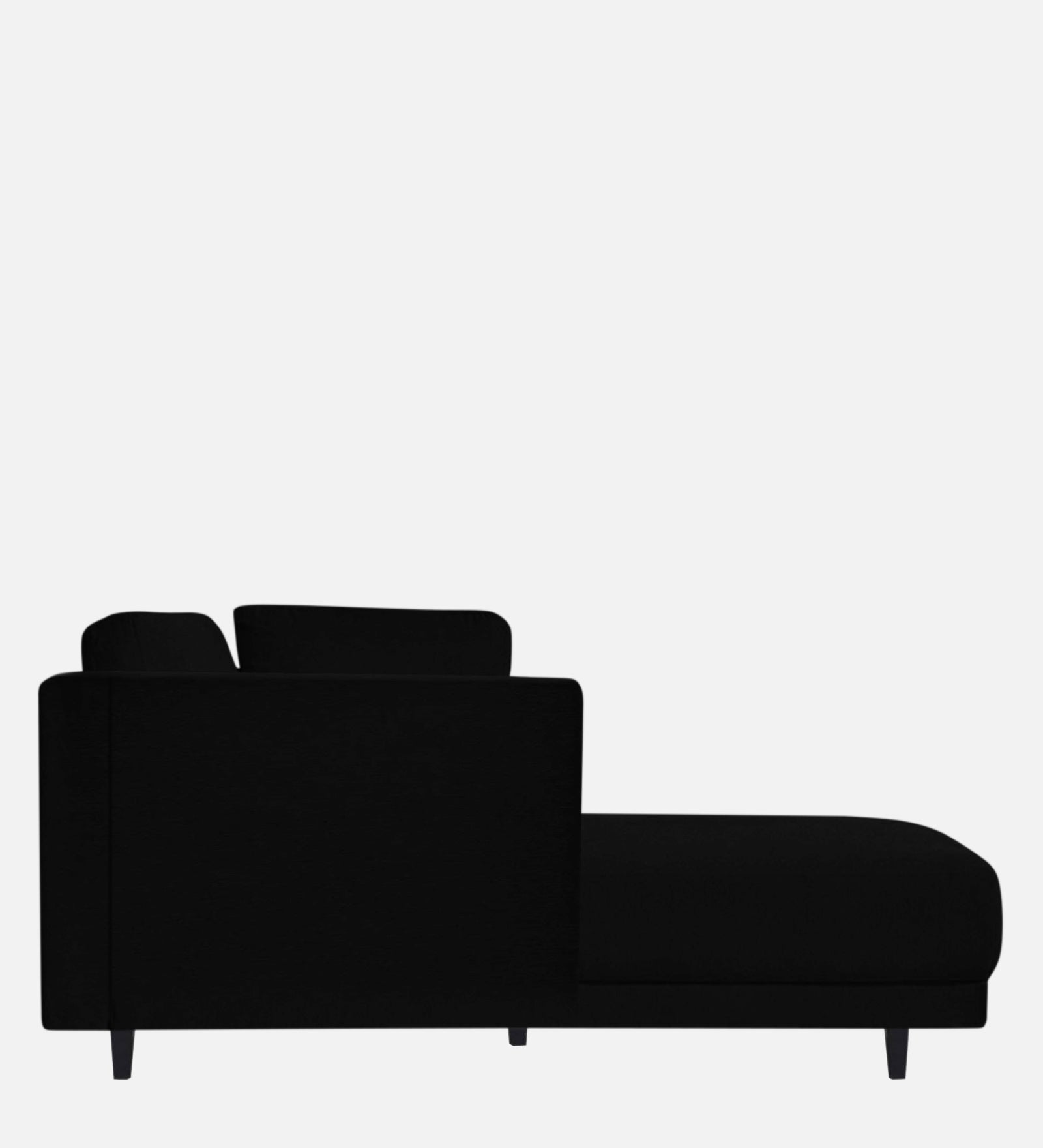 Jonze Velvet LHS Chaise Lounger In Adam Black Colour - Febonic Living