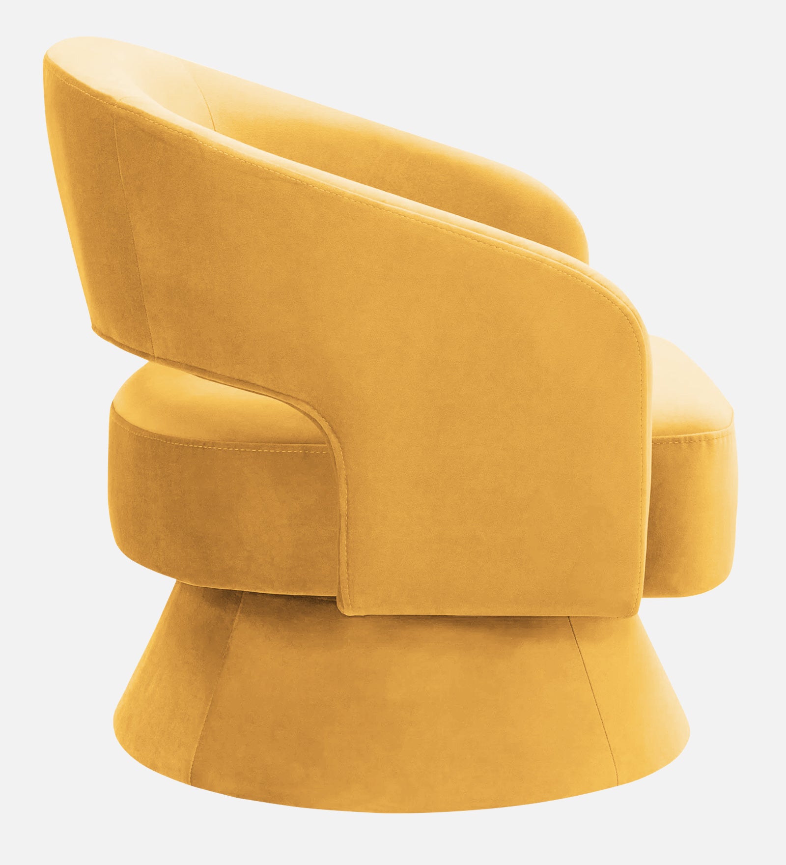 Pendra Velvet Swivel Chair In Turmeric Yellow Colour - Febonic Living