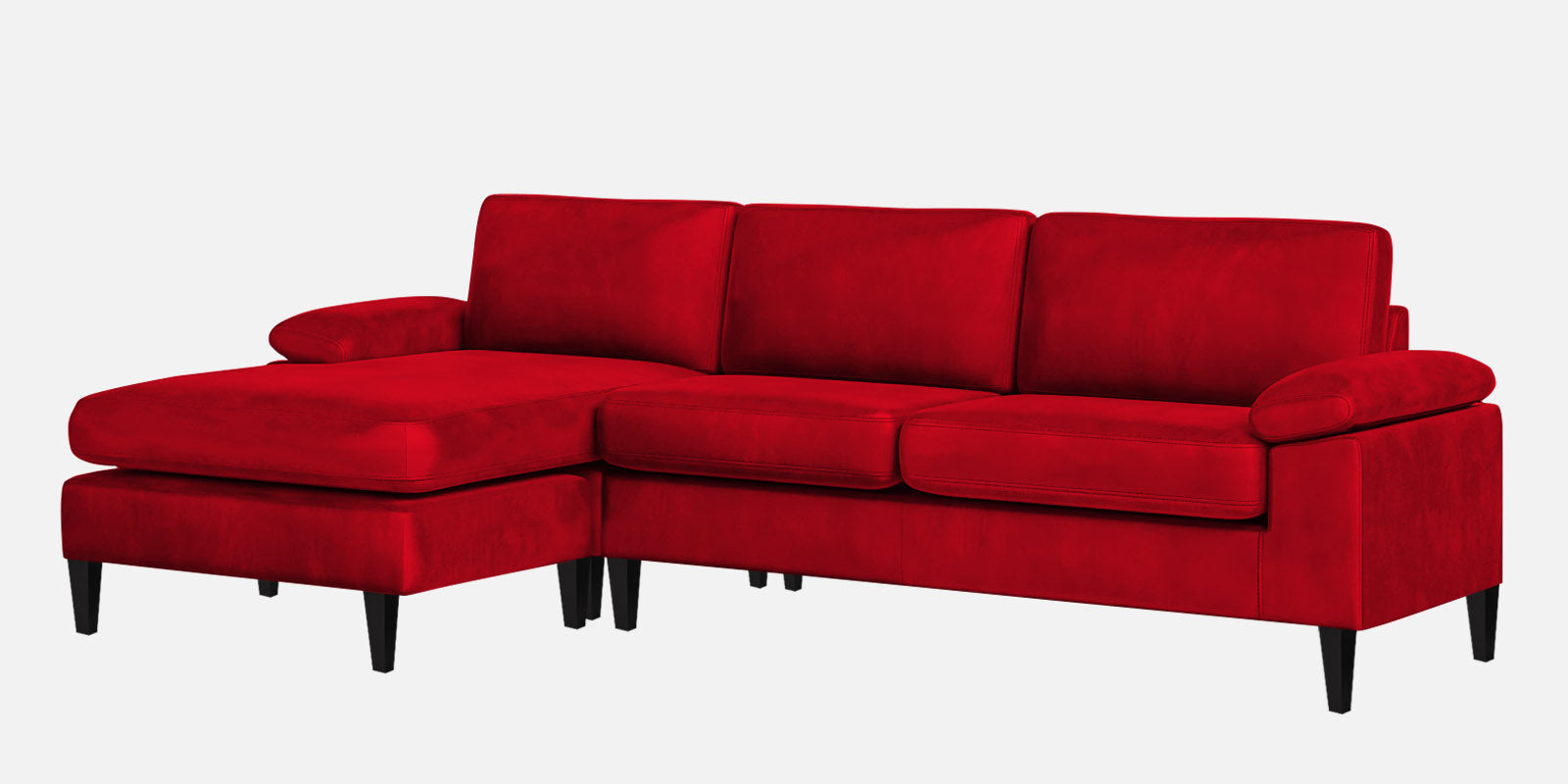 Vegas Velvet RHS Sectional Sofa (3+Lounger) In Berry Maroon Colour - Febonic Living