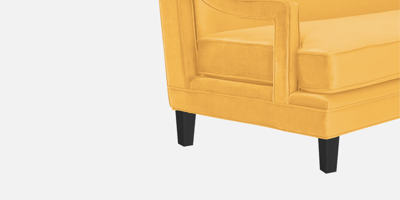 Daffy Velvet 3 Seater Sofa In Turmeric Yellow Colour - Febonic Living