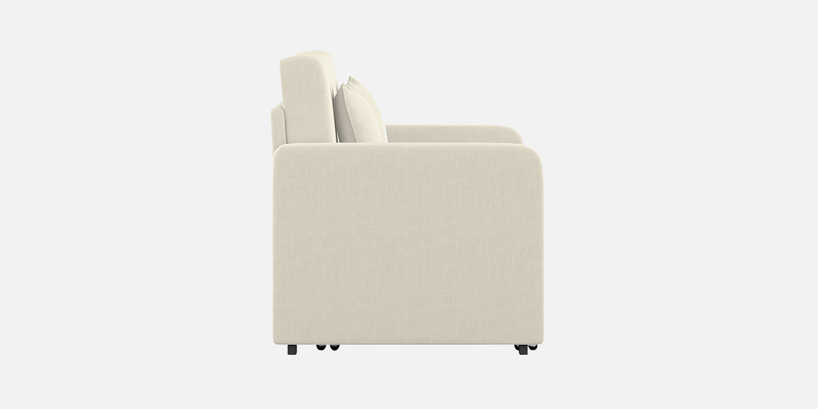 Calra Fabric 3 Seater Pull Out Sofa Cum Bed In Ivory Cream Colour With Storage - Febonic Living