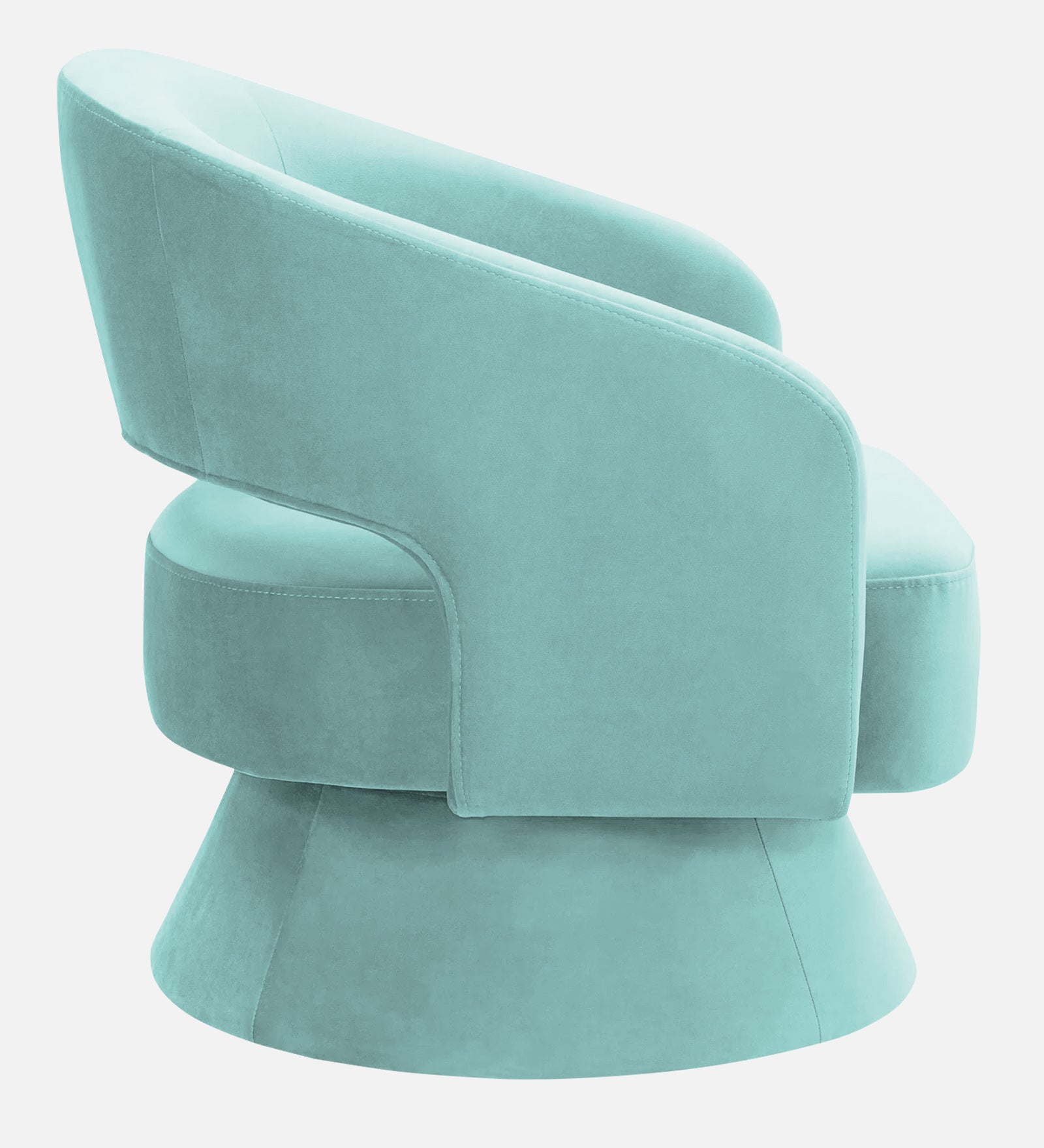 Pendra Velvet Swivel Chair In Barmunda Aqua Colour - Febonic Living