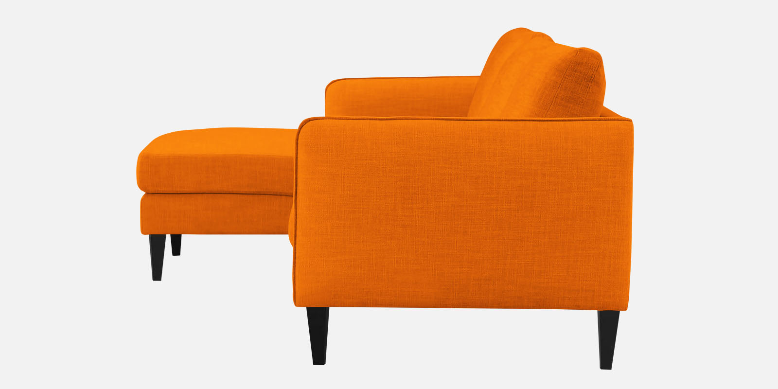 Piku Fabric RHS Sectional Sofa (3+Lounger) In Vivid Orange Colour - Febonic Living