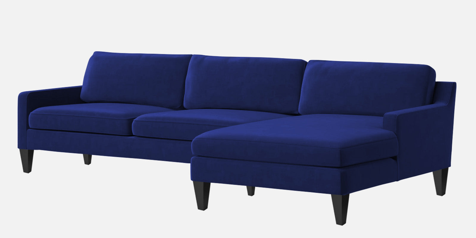 Jones Velvet LHS Sectional Sofa (3+Lounger) In Imperial Blue Colour - Febonic Living