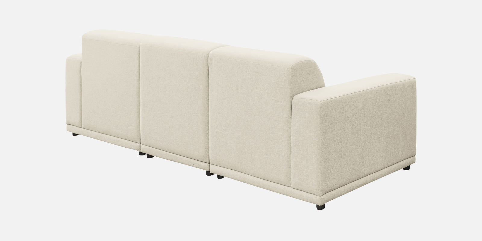 Adam Fabric RHS Sectional Sofa (3+Ottoman Lounger) In Ivory Cream Colour - Febonic Living