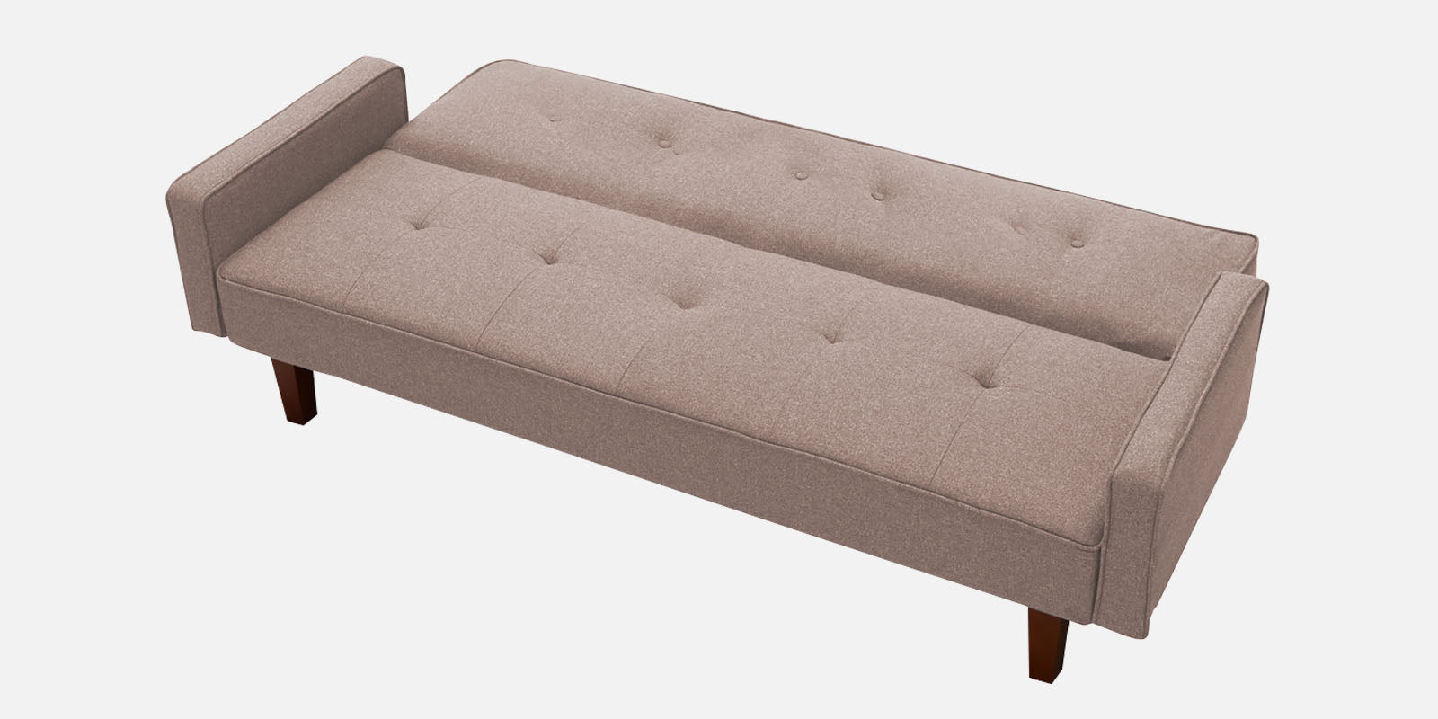 Nebia Fabric 3 Seater Convertible Sofa Cum Bed In Kadhi Beige Colour - Febonic Living