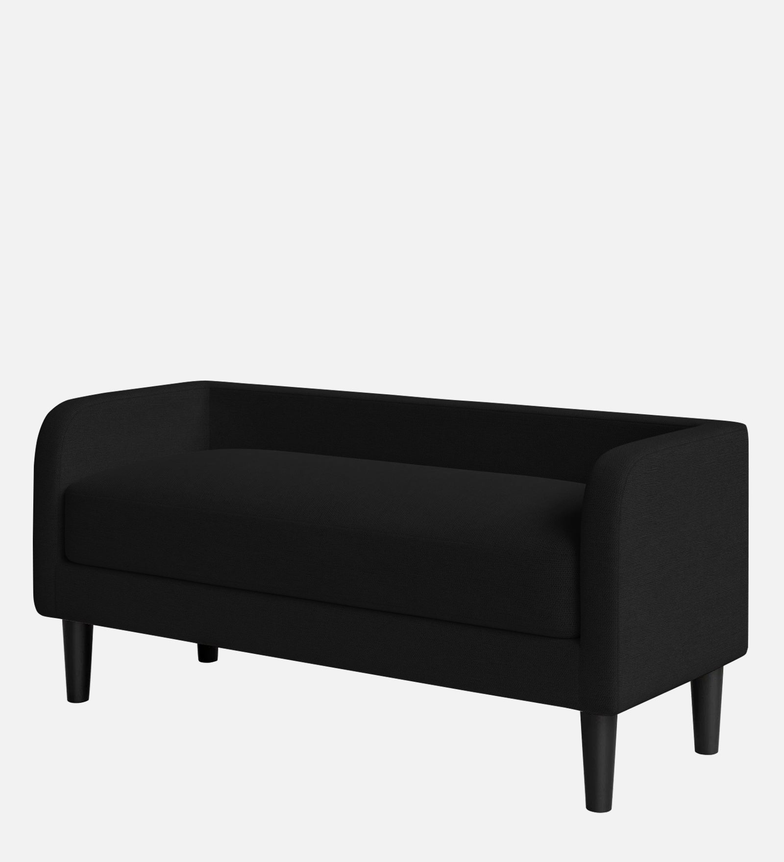 Maya Fabric Bench In Zed Black Colour - Febonic Living