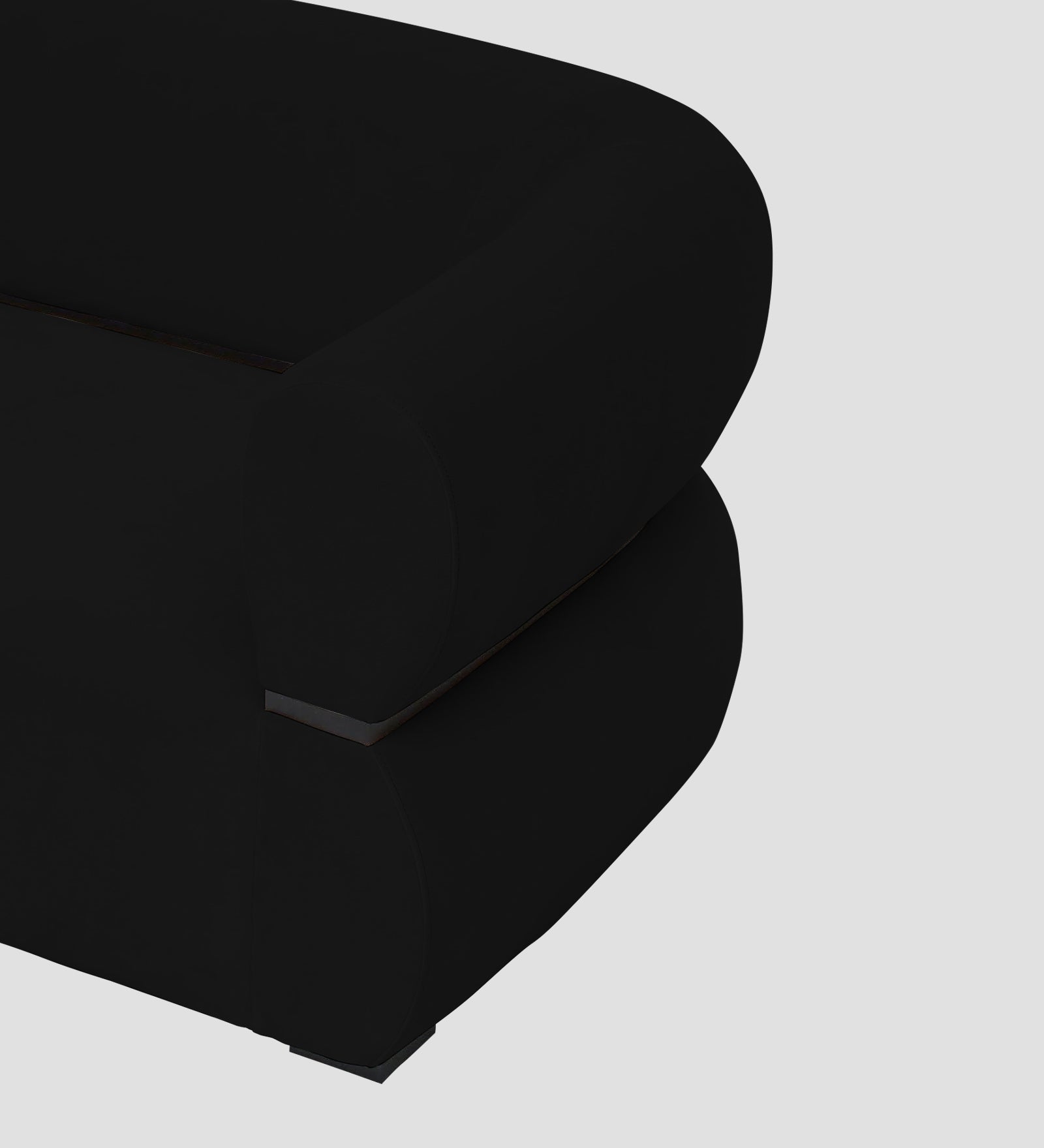 Kula Velvet 1 Seater Sofa In Adam Black Colour - Febonic Living