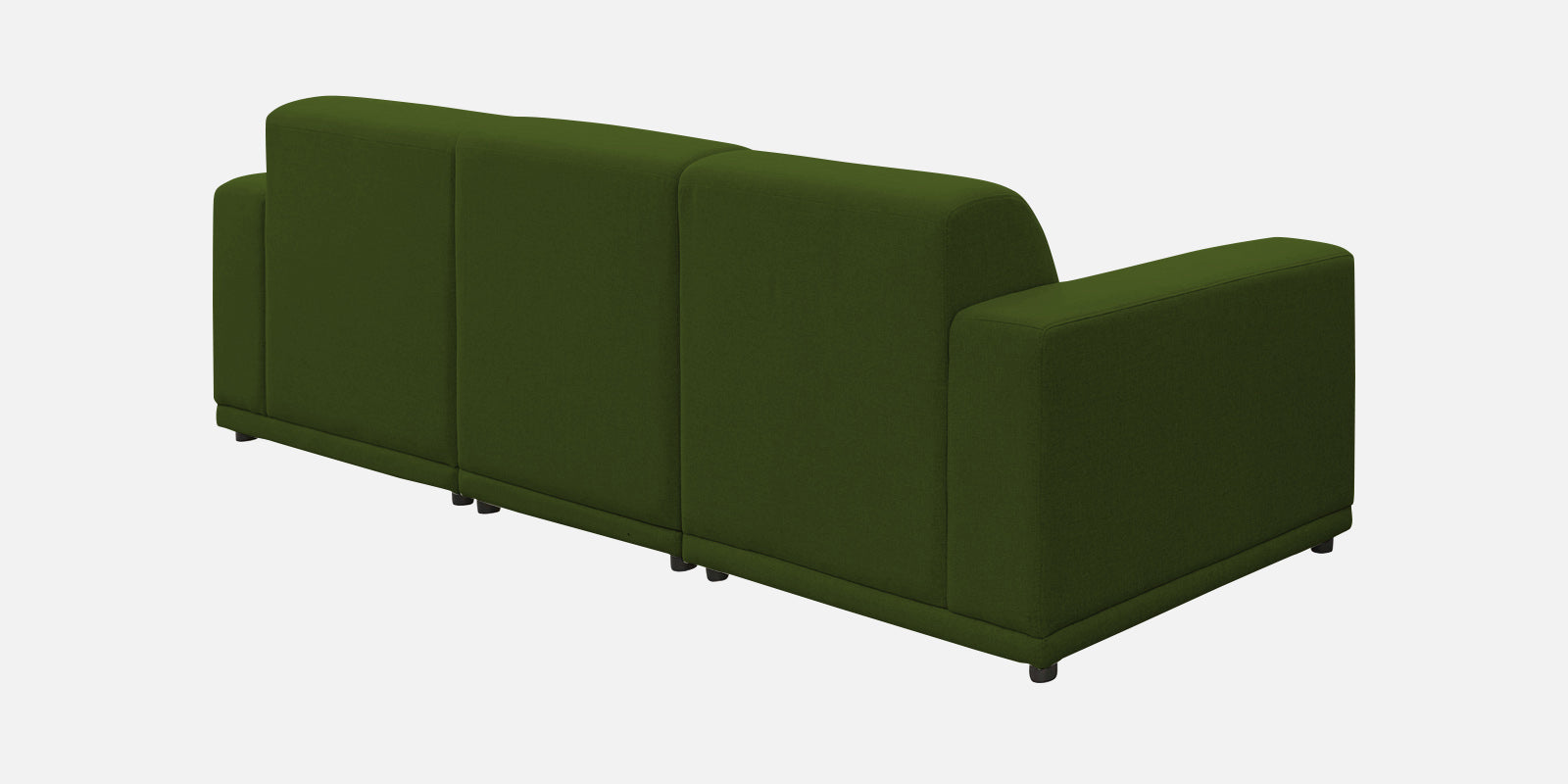 Adam Fabric RHS Sectional Sofa (3+Ottoman Lounger) In Olive Green Colour - Febonic Living