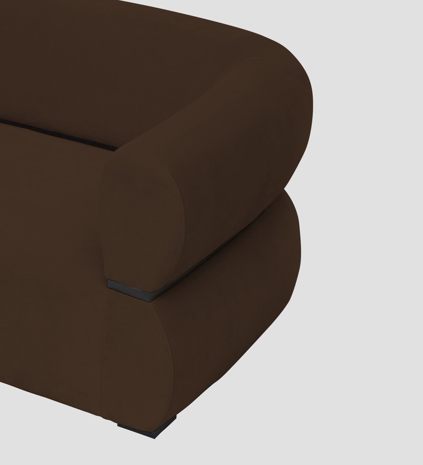 Kula Velvet 1 Seater Sofa In Cholocate Brown Colour - Febonic Living