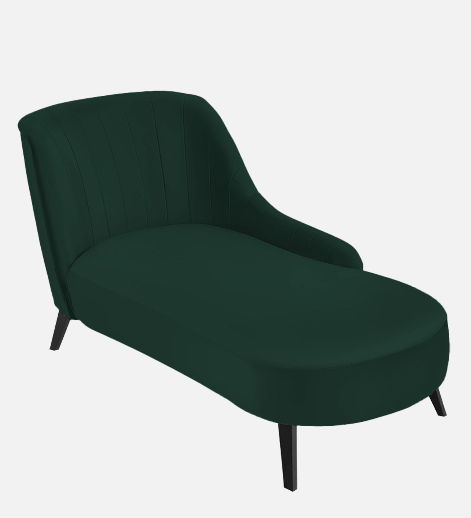 Flora Velvet RHS Chaise Lounger In Forest Green Colour - Febonic Living