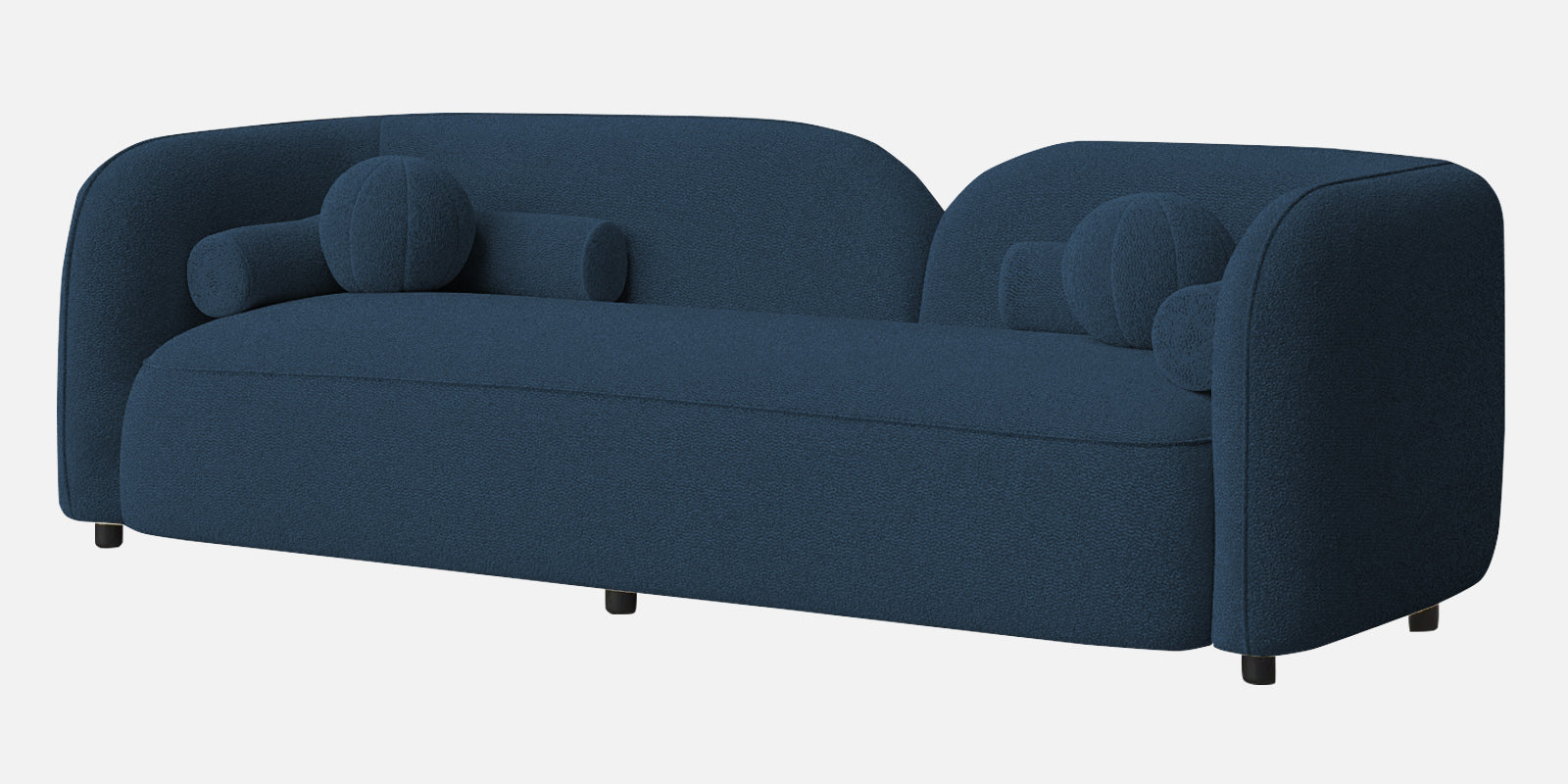 Corny Boucle Fabric 3 Seater Sofa In Classic Blue Colour - Febonic Living