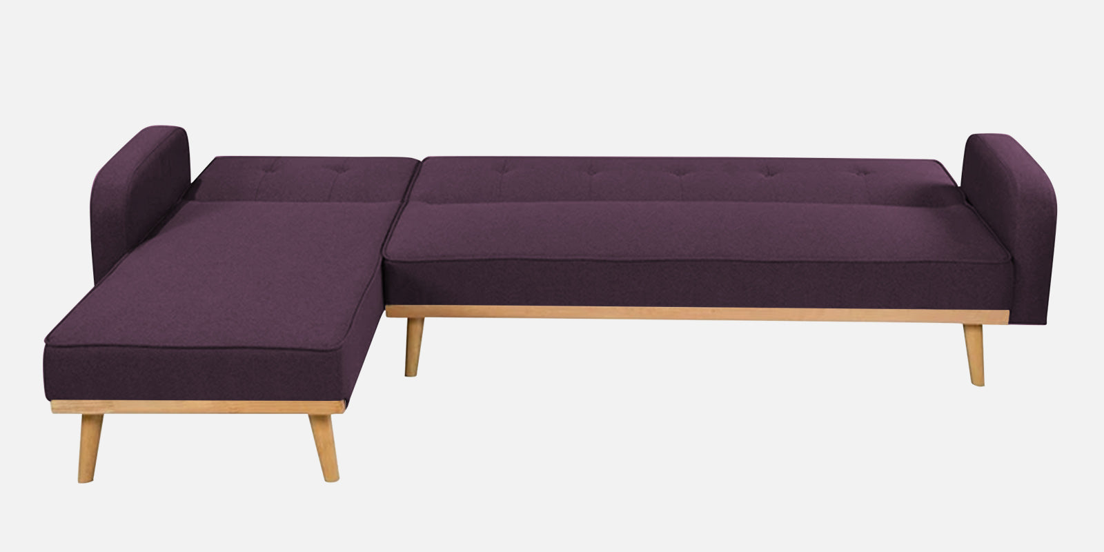 Zuno Fabric RHS Convertible Sofa Cum Bed In Greek Purple Colour - Febonic Living