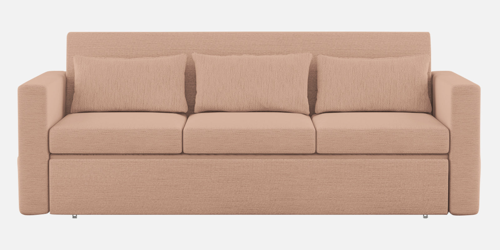 River Fabric 3 Seater Pull Out Sofa Cum Bed In Cosmic Beige Colour - Febonic Living
