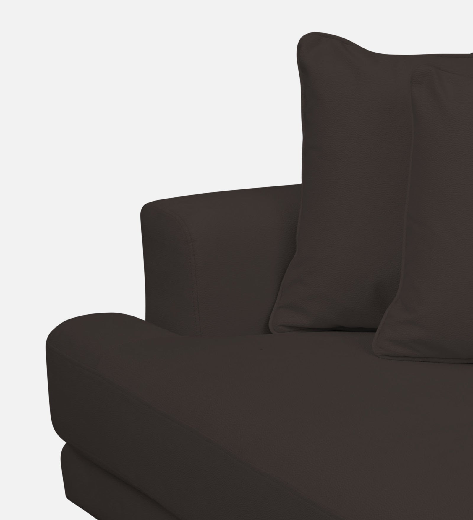 Woody Fabric 1 Seater Sofa in Coal Brown Colour