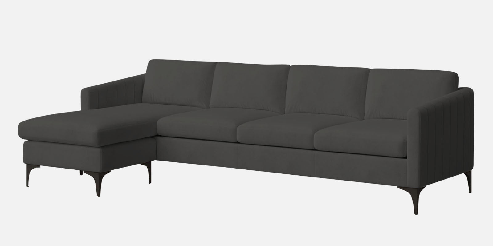 Haru Fabric RHS Sectional Sofa (3+Lounger) In Hory Grey Colour - Febonic Living
