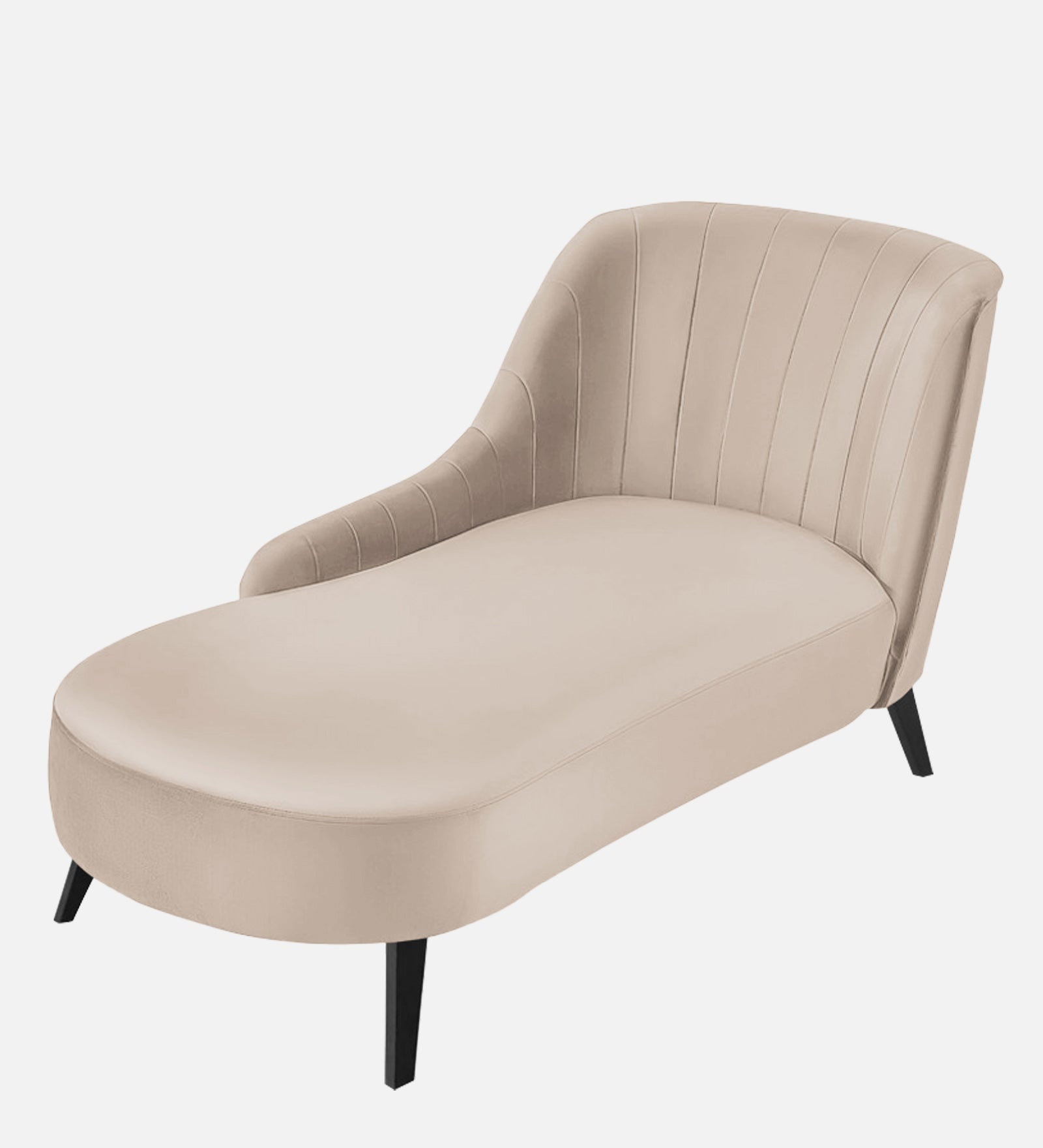 Flora Velvet LHS Chaise Lounger In Camel Beige Colour - Febonic Living