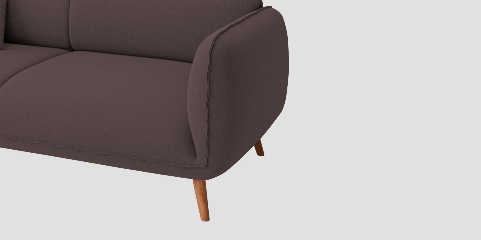 Zia Fabric 3 Seater Sofa In Night Brown Colour