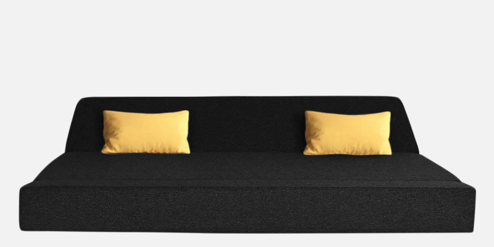 Fleepy Fabric 3 Seater Foldable Sofa Cum Bed In Zed Black Colour - Febonic Living