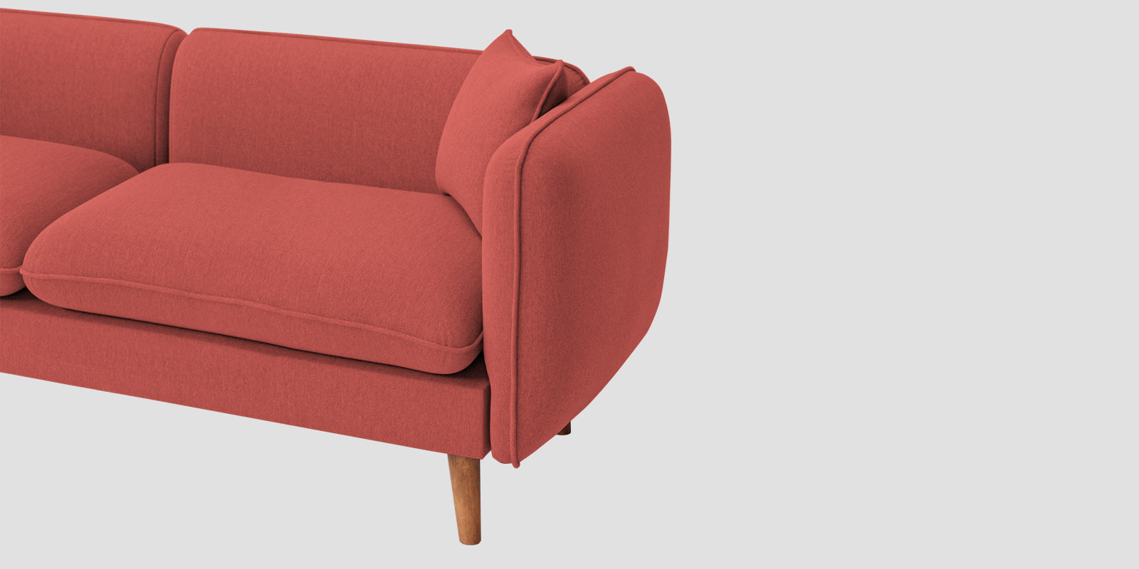 Reva Fabric 2 Seater Sofa In Salmon Pink Colour - Febonic Living