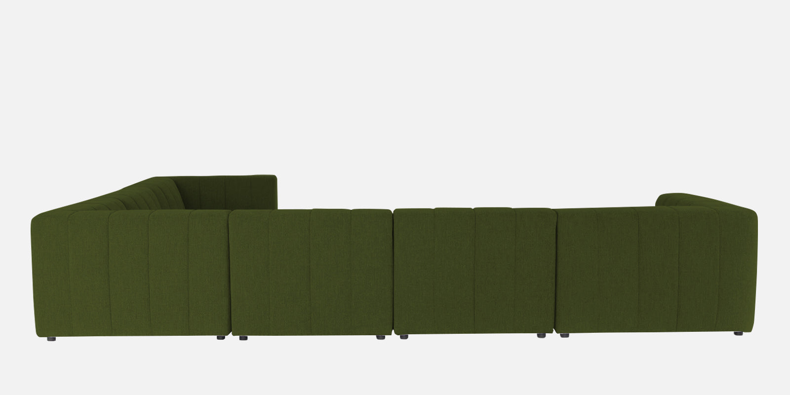 Damo Fabric RHS 8 Seater Corner Sofa In Olive Green Colour - Febonic Living