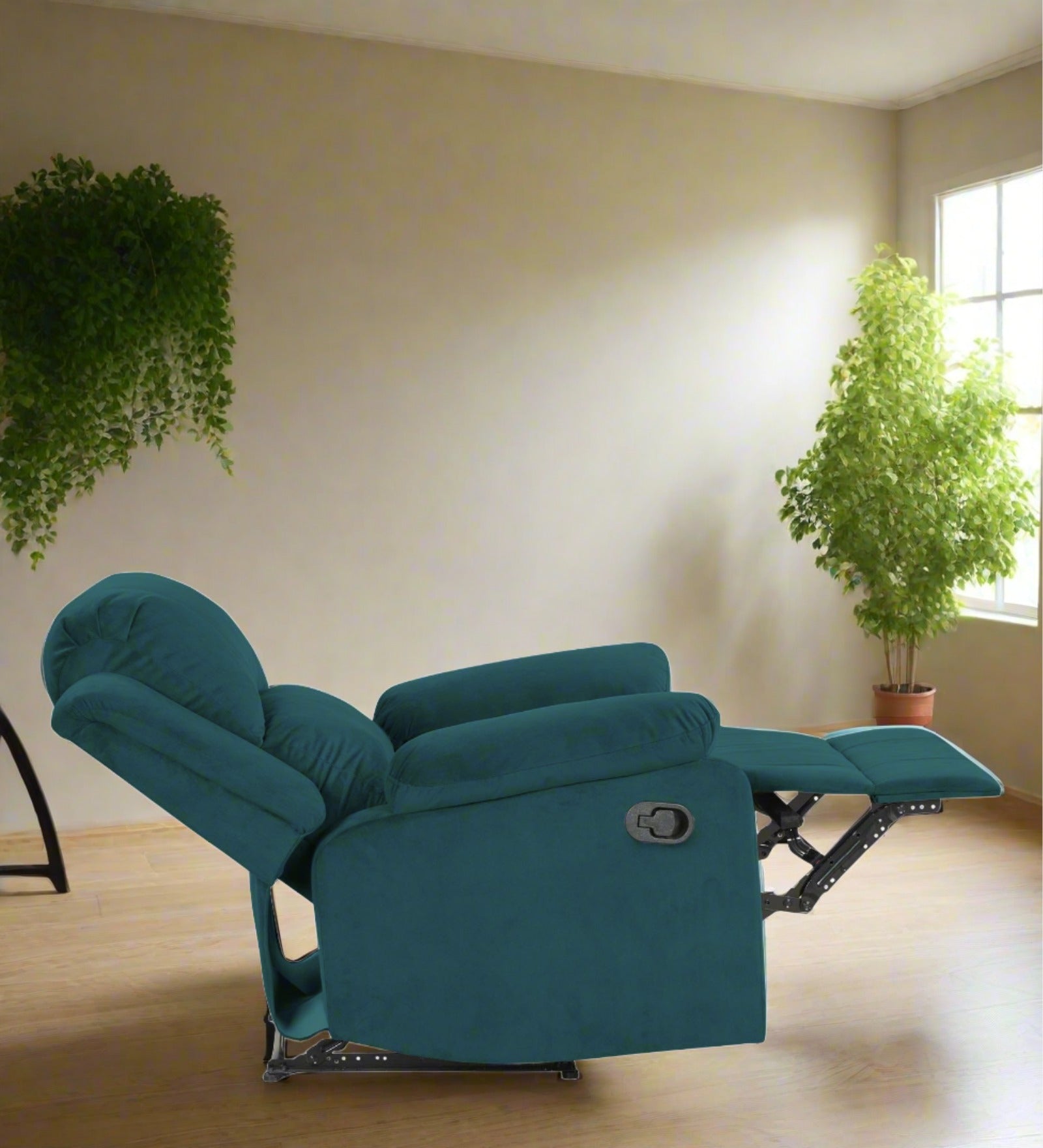 Lexi Fabric 1 Seater Motorized Recliner In Arabian green Colour - Febonic Living