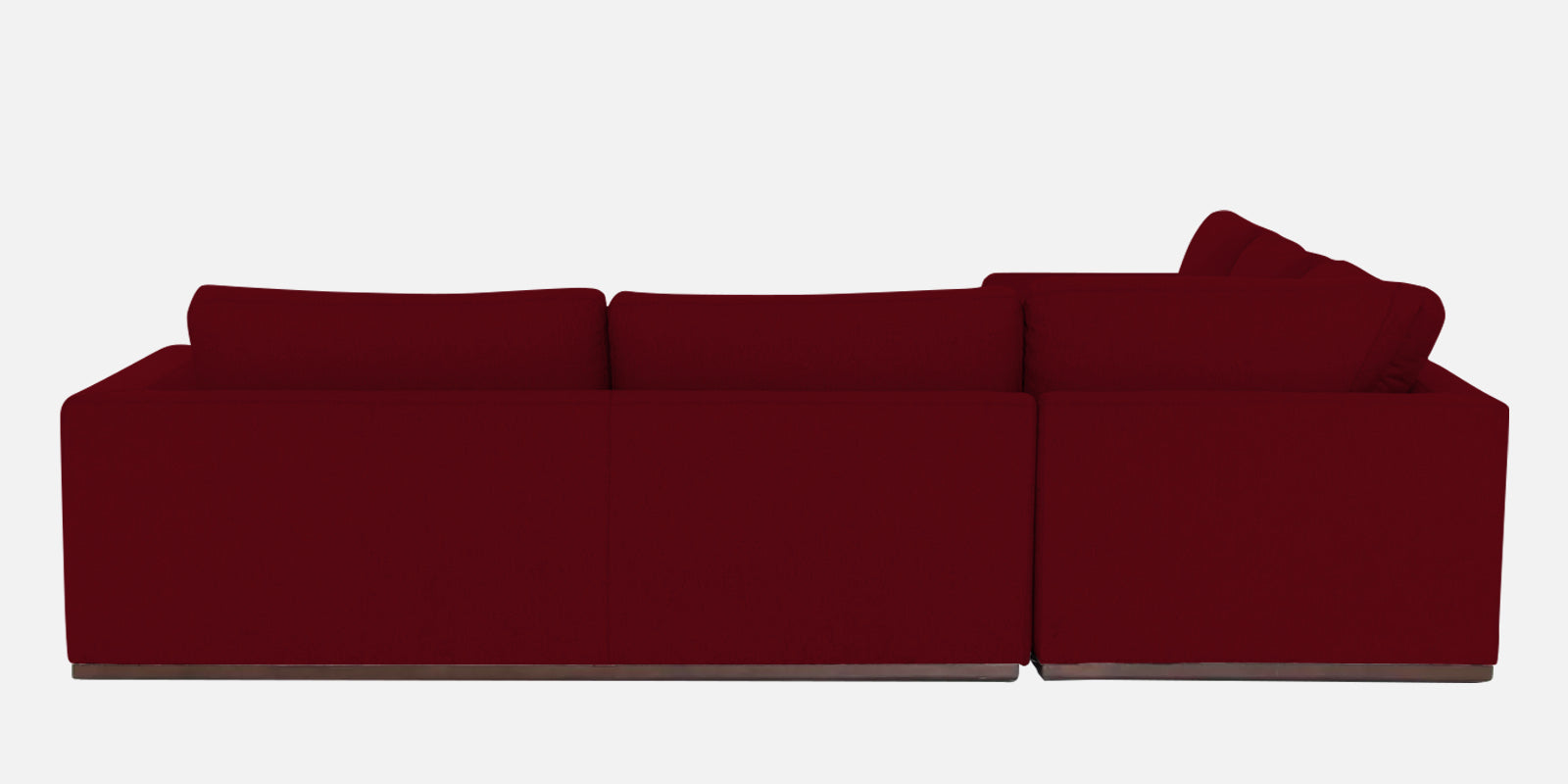Freedom Velvet 6 Seater RHS Corner Sofa In Cherry Red Colour With Ottoman - Febonic Living