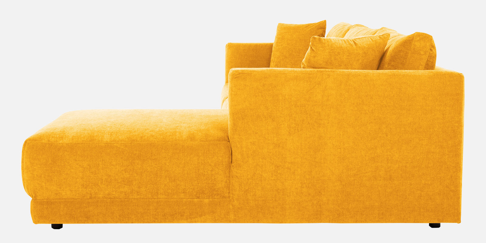 Northern Fabric LHS Sectional Sofa (3+Lounger) In Bold Yellow Colour - Febonic Living
