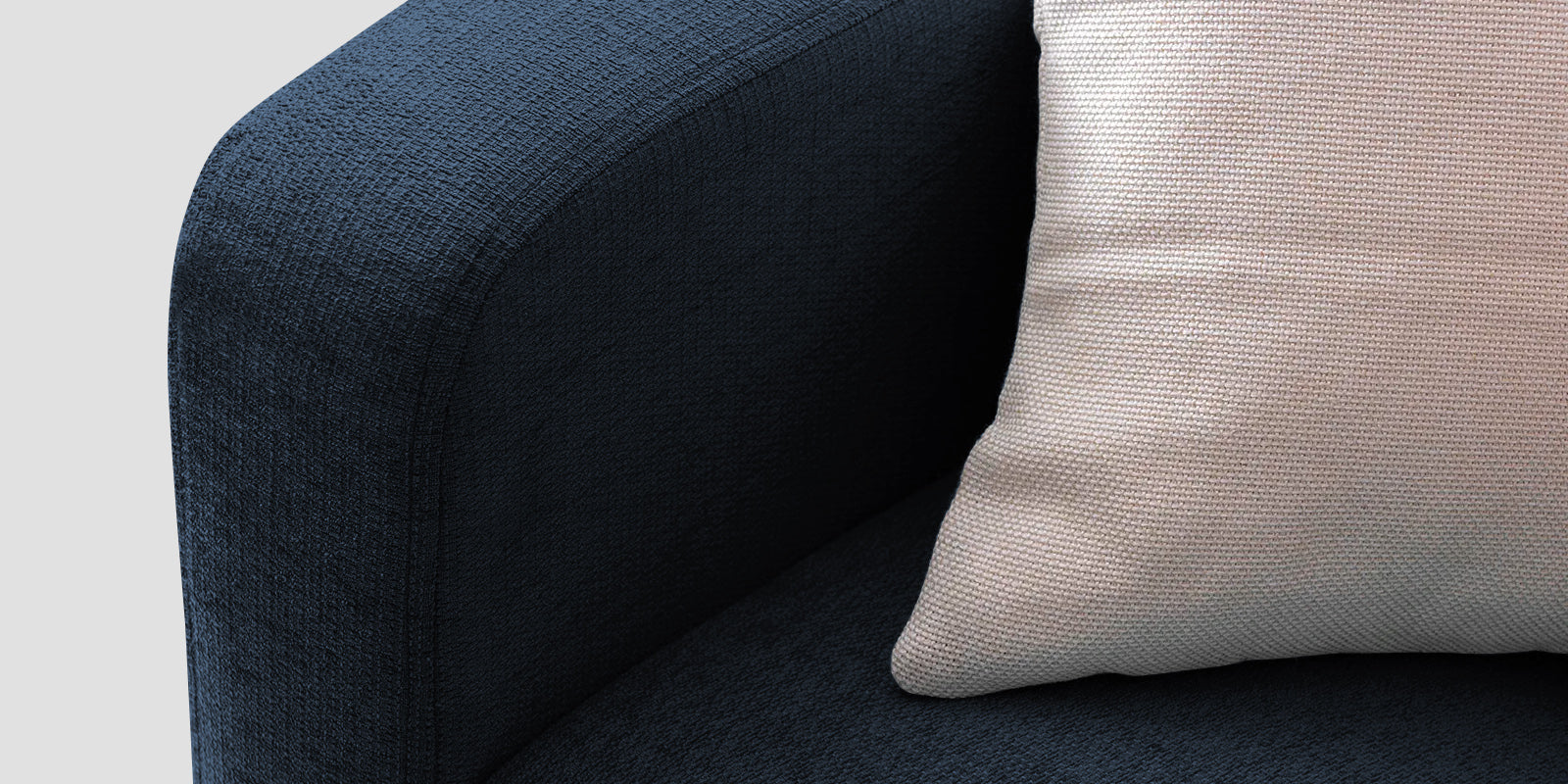 Noha Fabric 3 Seater Sofa In Denim Blue Colour