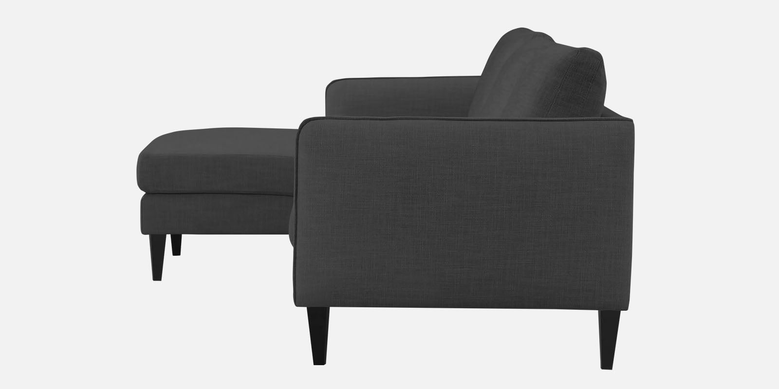 Piku Fabric RHS Sectional Sofa (3+Lounger) In Charcoal Grey Colour - Febonic Living