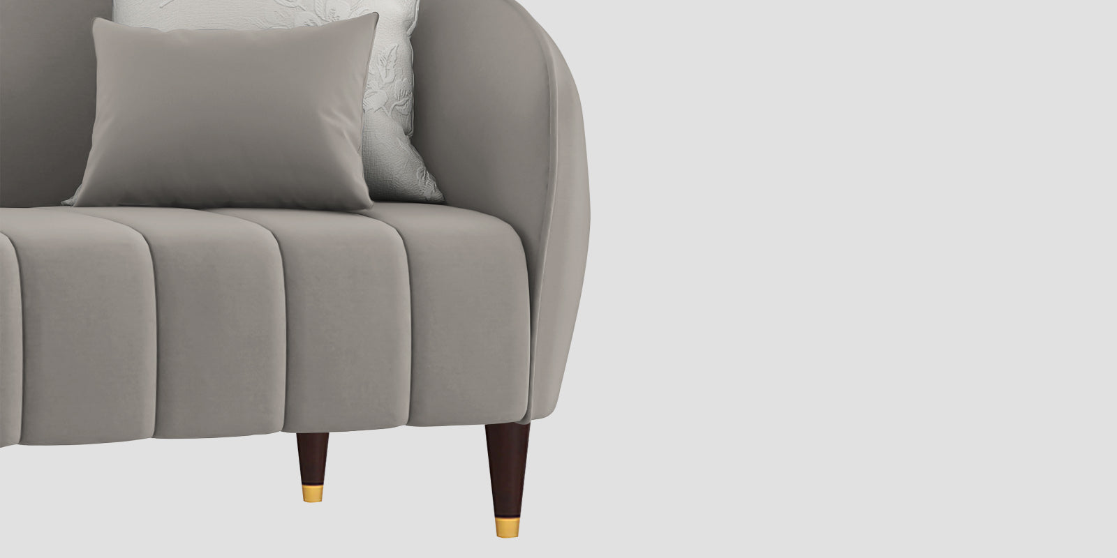 Hairo Velvet 3 Seater Sofa In Echo Grey Colour - Febonic Living